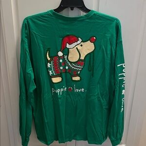 Puppie Love Dog Christmas Santa Pup Long Sleeve T-Shirt 2XL
